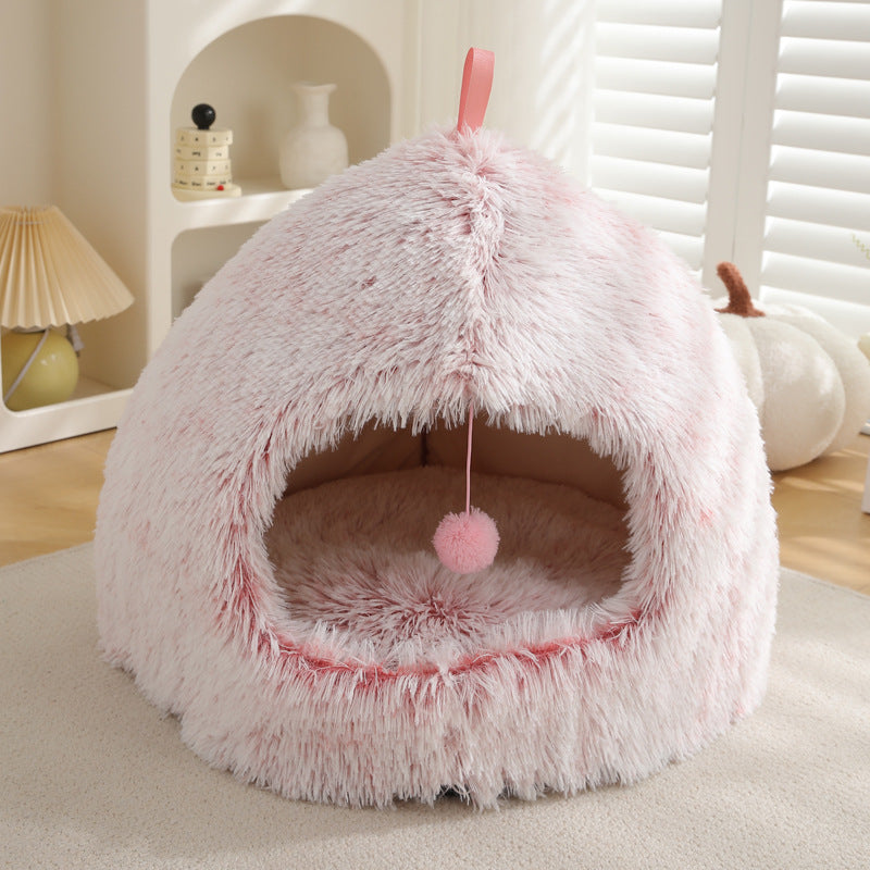Winter Plush Warm Pet Bed For Cozy And Comfortable Sleep