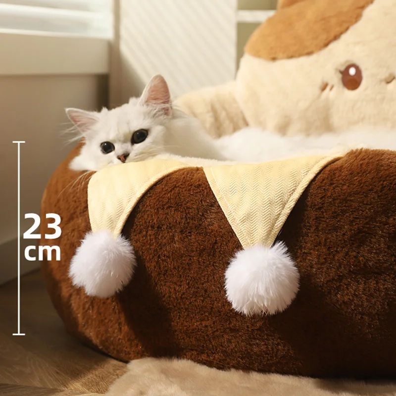 Round Pet Sofa Bed Cushion Soft Warm Deep Sleep Mattress