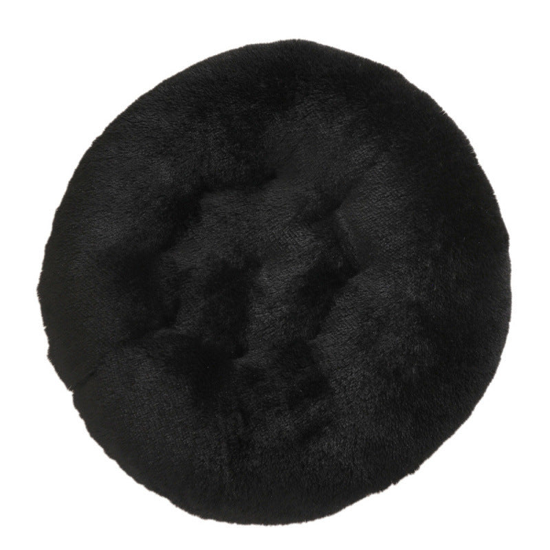 Round Plush Pet Bed Warm Sleeping Mat For Comfortable Rest