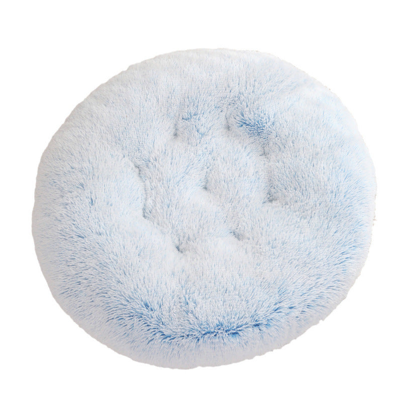 Round Plush Pet Bed Warm Sleeping Mat For Comfortable Rest