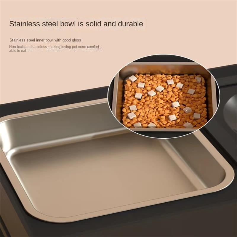 Double Stainless Pet Bowls with Adjustable Elevated Feeding Stand