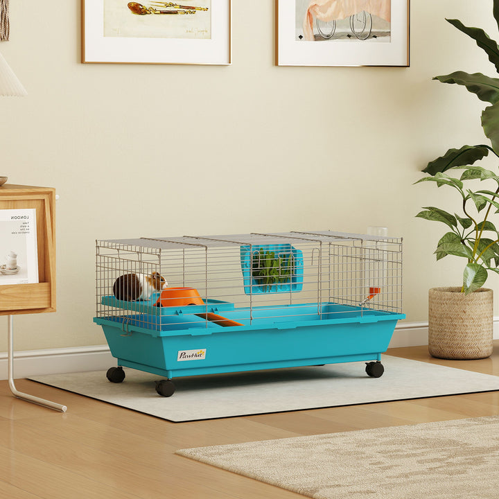 Small Rolling Pet Cage With Wheels Blue Accessories