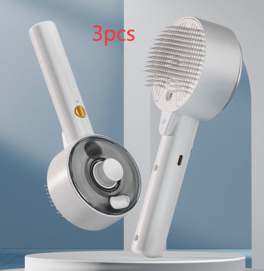 Pet Steam Grooming Brush Self Cleaning Hair Remover For Shedding And Care