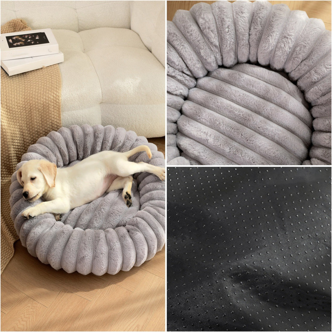 Round Plush Pet Nest Long Hair Warm Bed For Winter Comfort