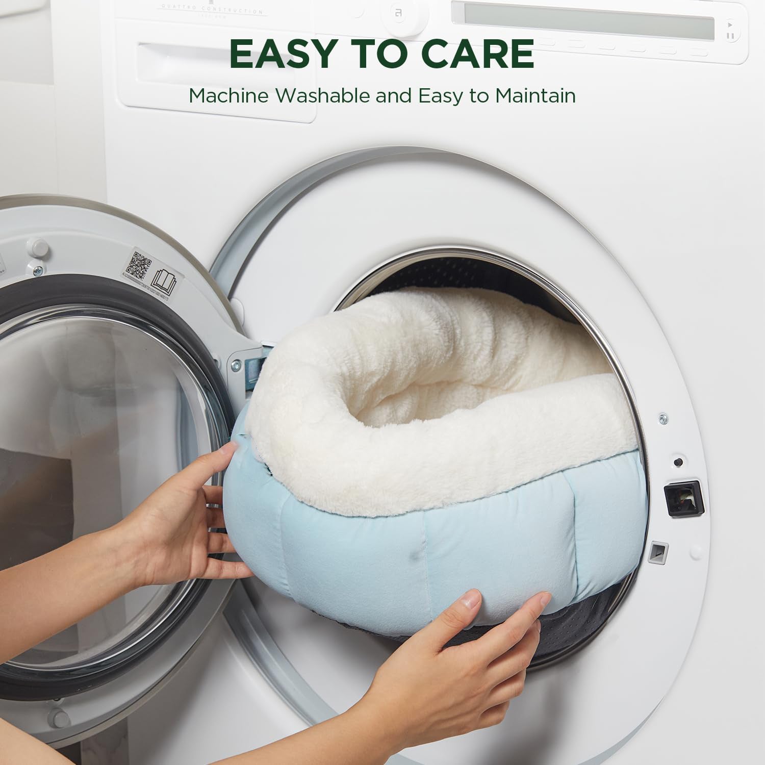 Round Donut Pet Bed Washable With Anti Slip Bottom For Comfort