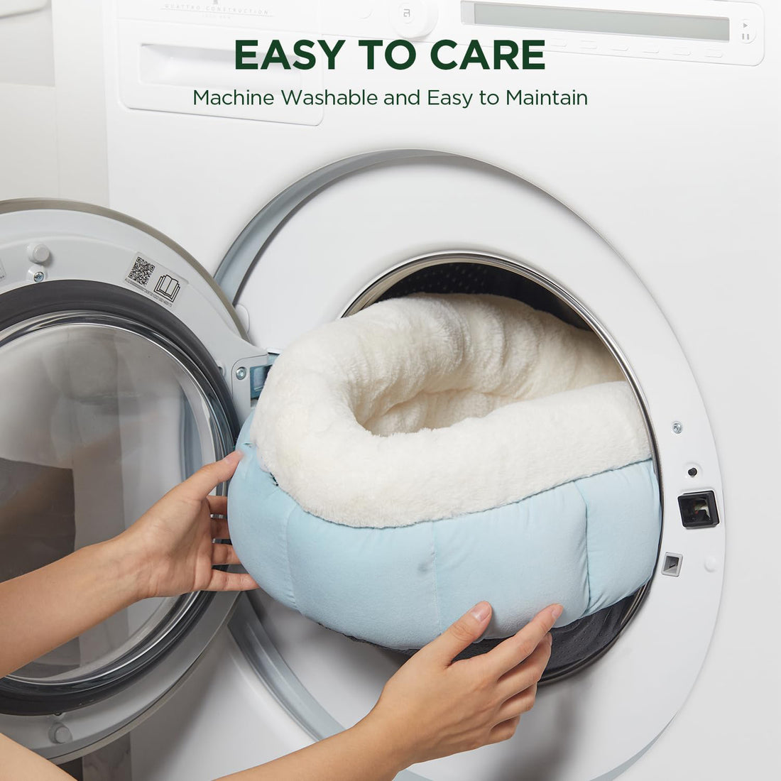 Round Donut Pet Bed Washable With Anti Slip Bottom For Comfort