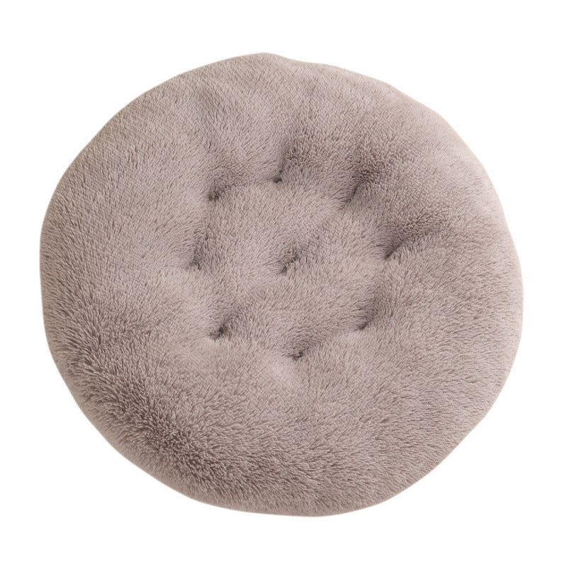 Round Plush Pet Bed Warm Sleeping Mat For Comfortable Rest