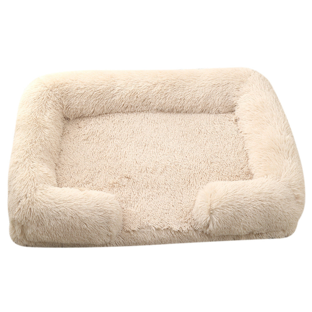 Plush Round Pet Bed Soft Nest For Comfortable And Warm Sleep