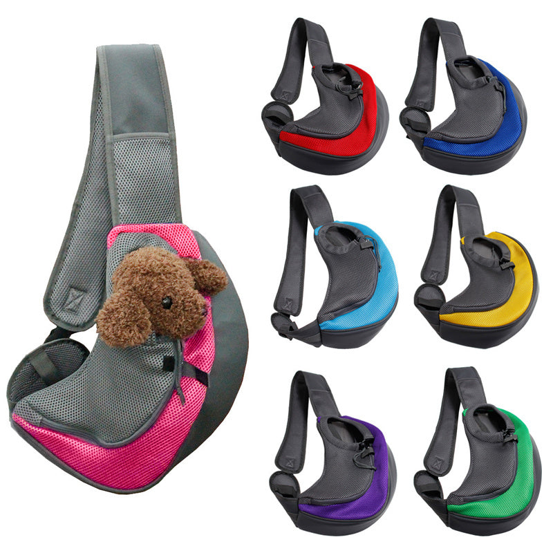 Outdoor Travel Mesh Oxford Pet Carrier Shoulder Sling Tote Bag