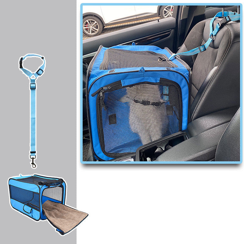 Portable Foldable Pet Carrier Bag With Safety Zipper Lock