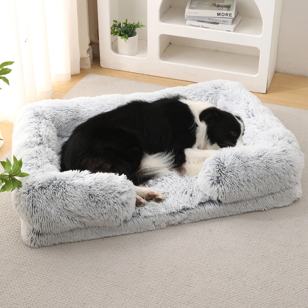 Plush Round Pet Bed Soft Nest For Comfortable And Warm Sleep
