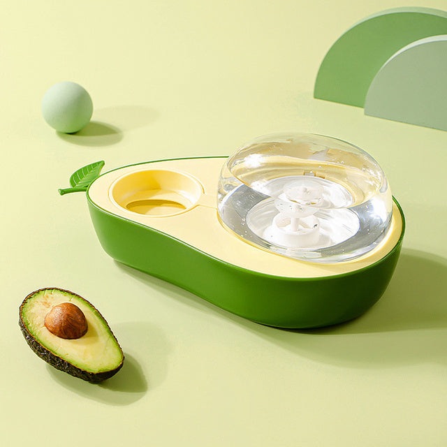 Automatic Avocado-Shaped Water and Slow Feed Bowl for Pets