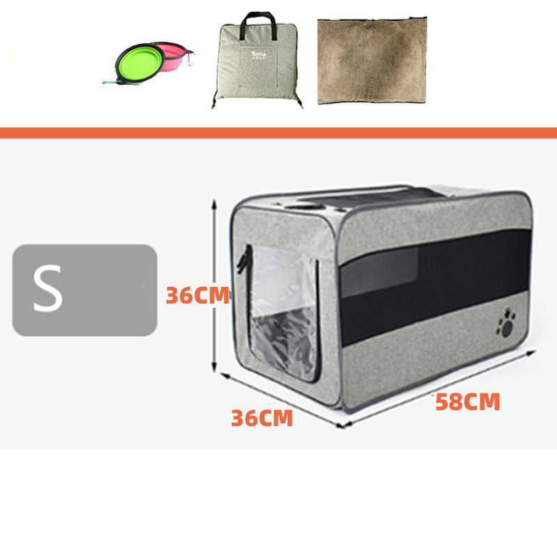 Portable Foldable Pet Carrier Bag With Safety Zipper Lock