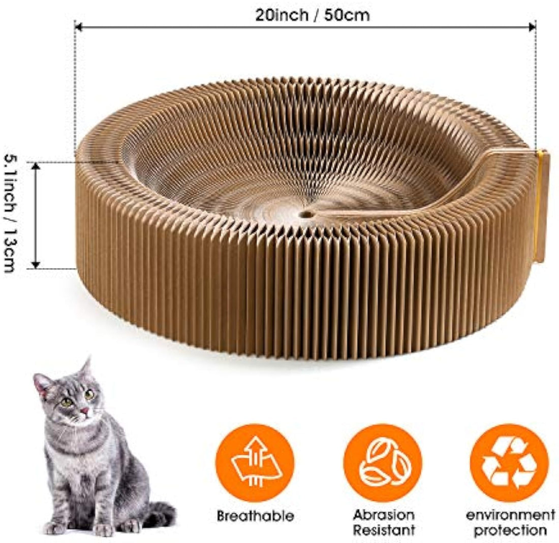 Collapsible Pet Scratcher Lounge Bed Corrugated Round Scratching Nest