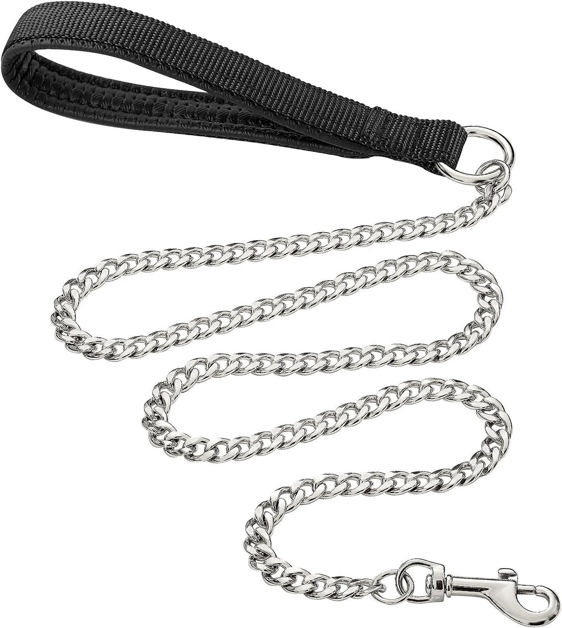 Heavy Duty Metal Pet Leash Chain With Soft Padded Handle