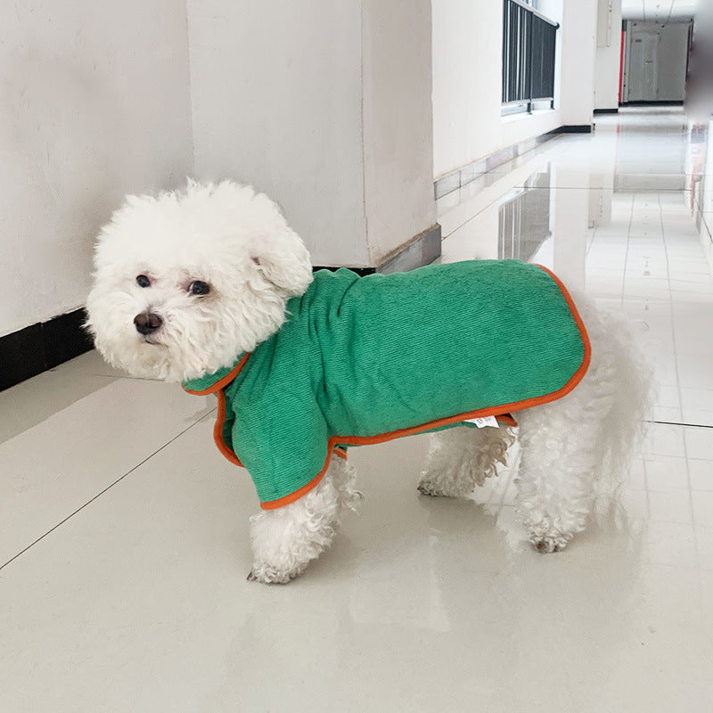 Fast-Drying Microfiber Pet Bathrobe Soft Absorbent Grooming Towel