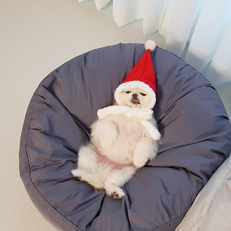 Moisture Proof Pet Bed Large Round Washable With High Elastic Cushion