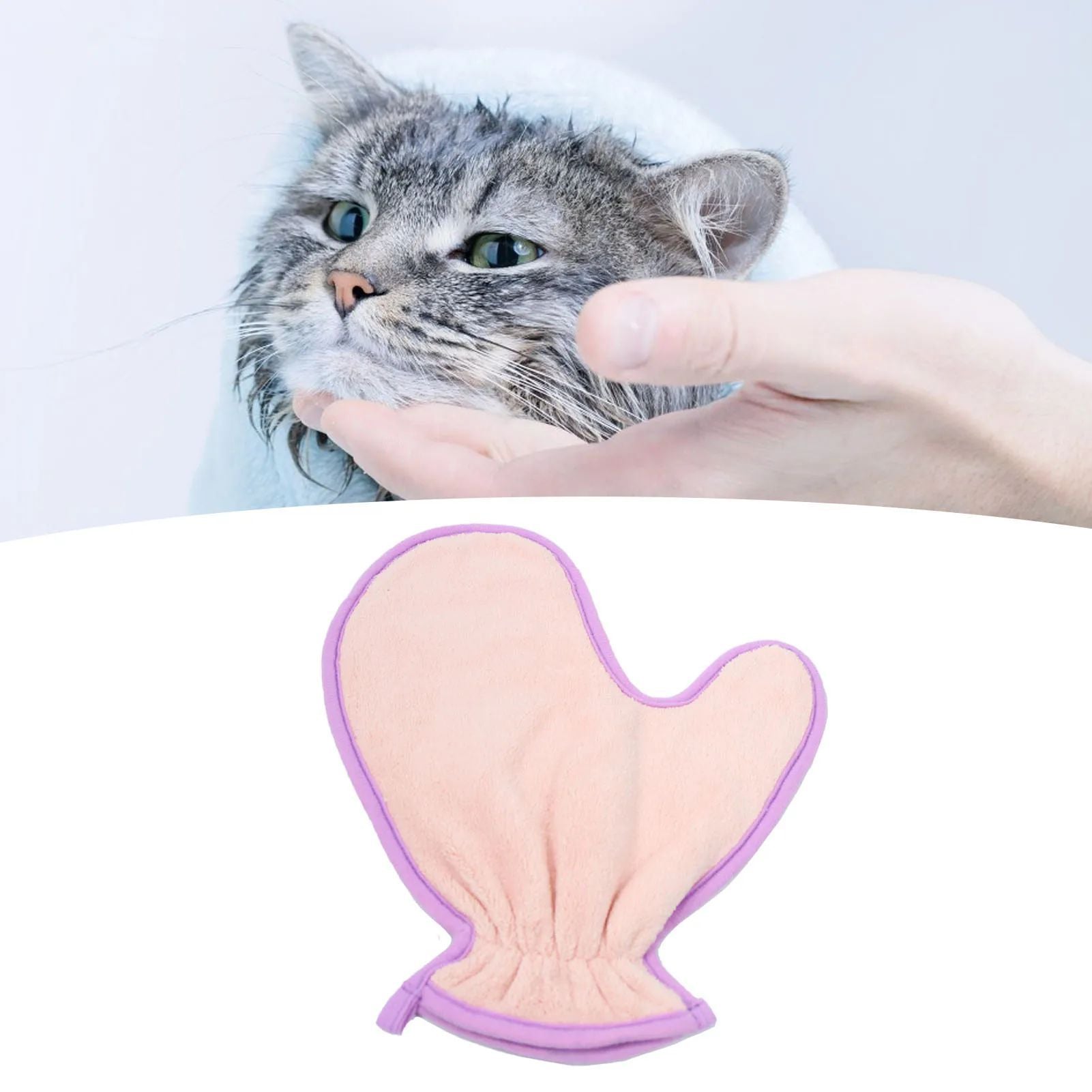 Double-Sided Absorbent Pet Bath Gloves Soft Lightweight Towel