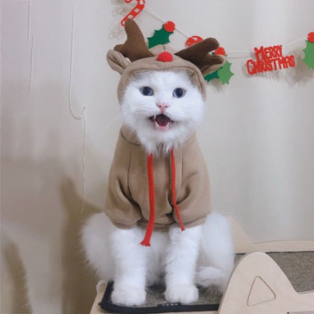 Hooded Sweater Apricot Elk Pet Clothes