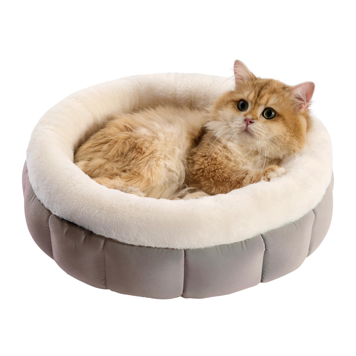 Round Donut Pet Bed Washable With Anti Slip Bottom For Comfort