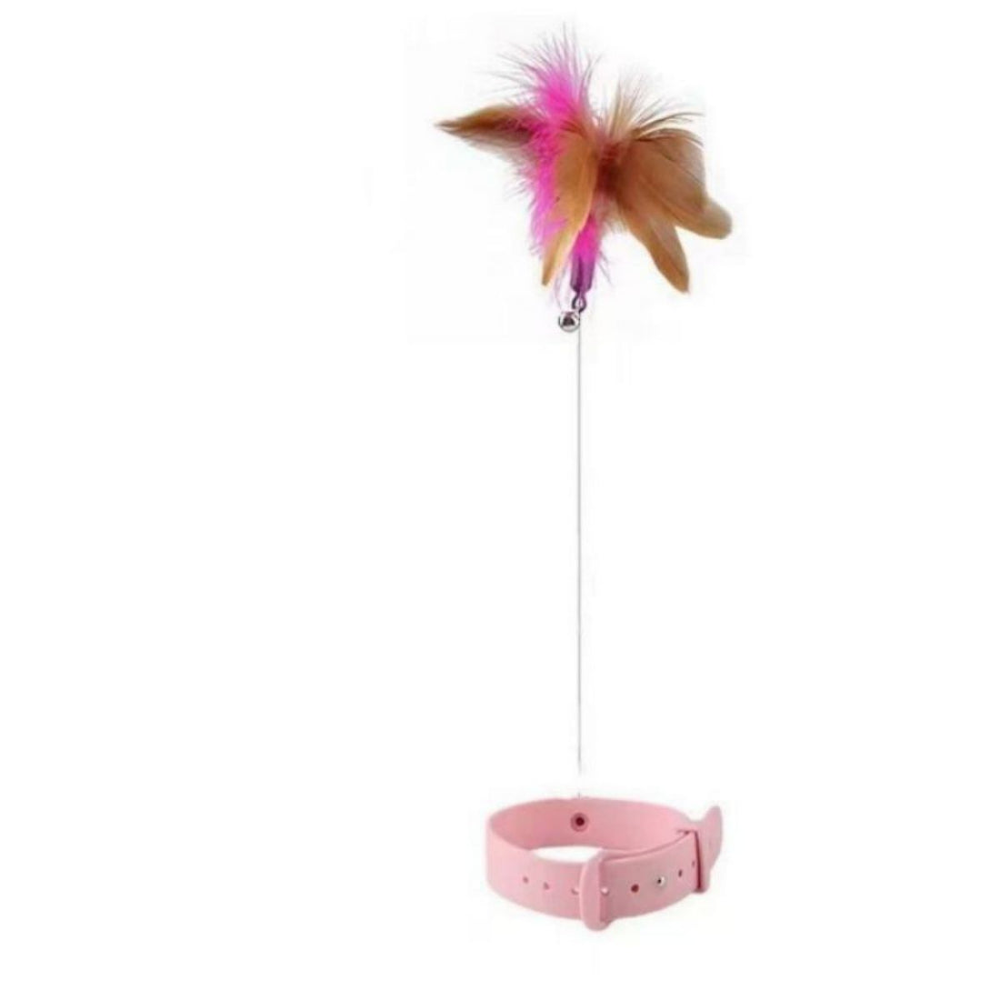 Adjustable Pet Feather Teaser Wand With Bell Interactive Toy