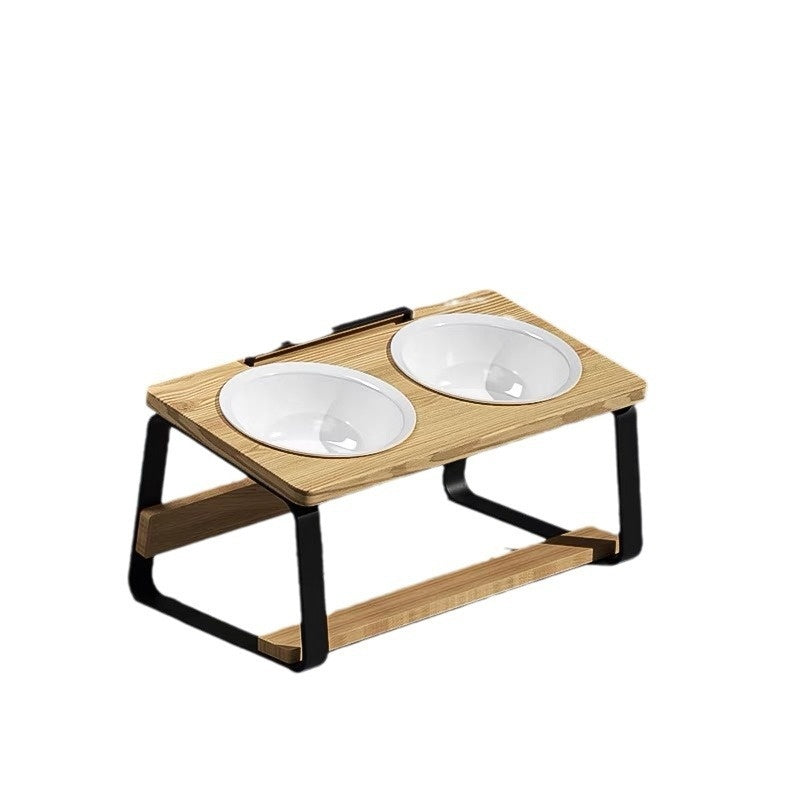 Ceramic Double Feeding Bowls for Pets Spine-Friendly Design