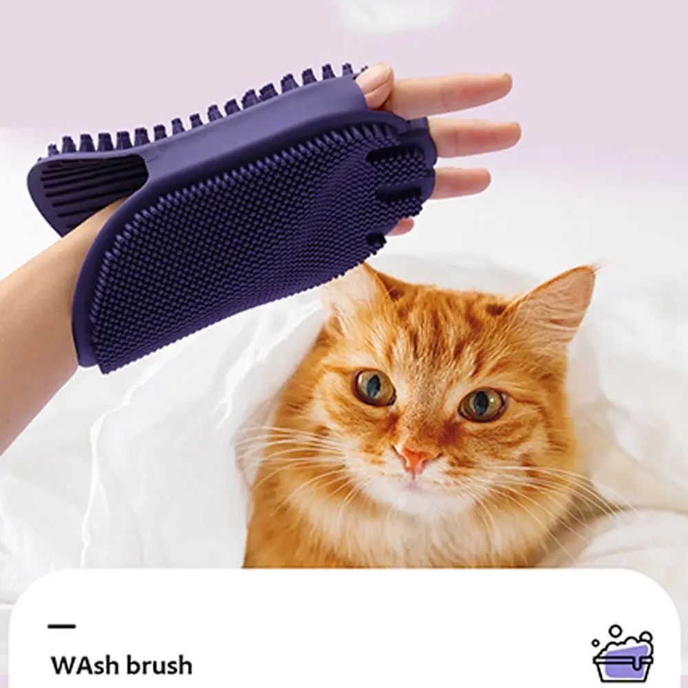 Massaging Pet Shampoo Brush Soft Bristle Dual Sided Grooming Brush