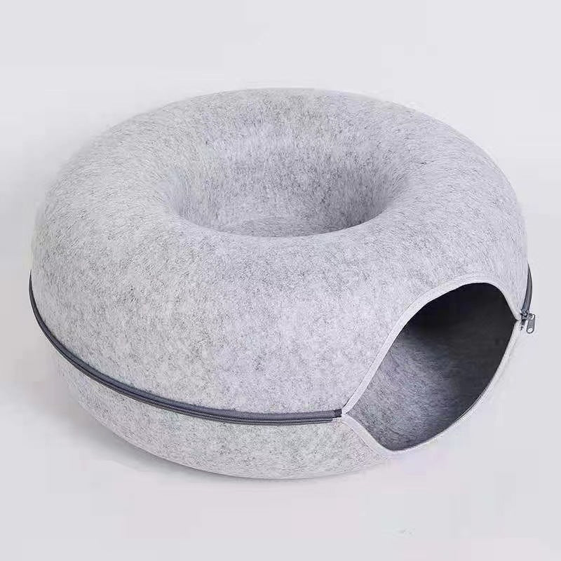 Comfortable Round Pet Bed Tunnel For Play And Rest