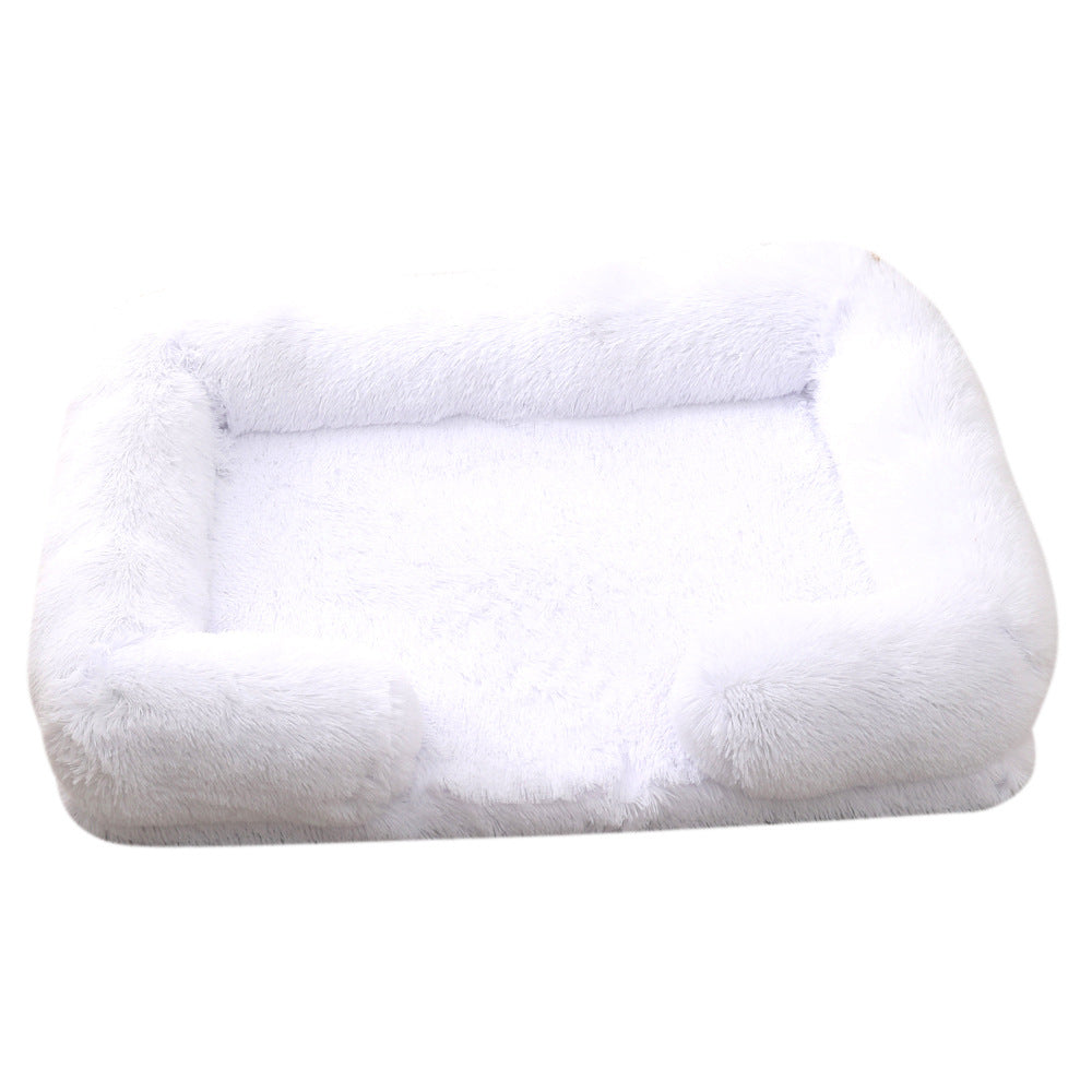 Plush Round Pet Bed Soft Nest For Comfortable And Warm Sleep
