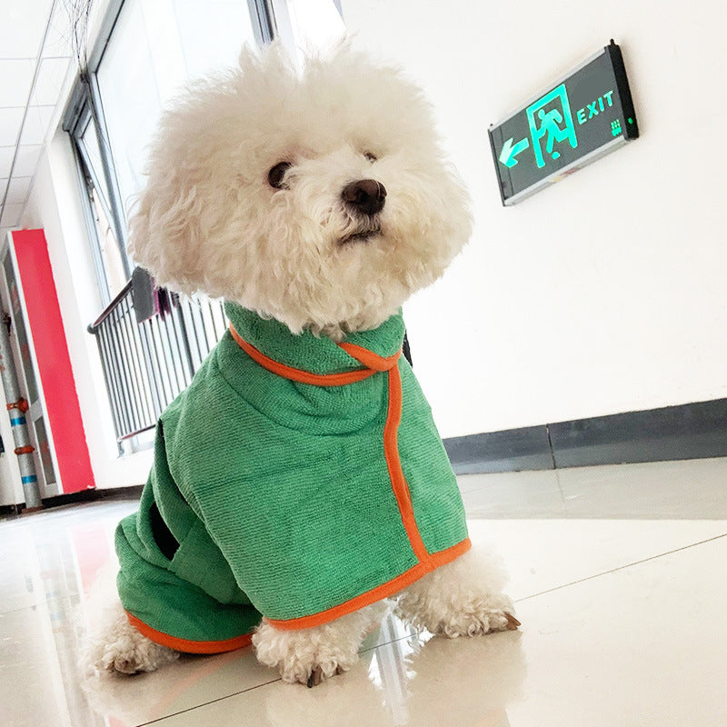 Fast-Drying Microfiber Pet Bathrobe Soft Absorbent Grooming Towel